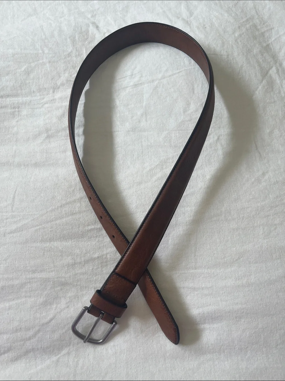 Cat & Jack Brown Faux Leather Belt with Silver Buckle, Size XL